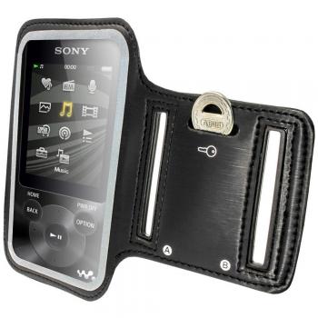 igadgitz Negro Antideslizante Brazalete Neopreno para Sony Walkman NWZ-E585 & NWZ-E384 Armband Deportivo