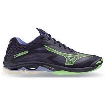 Mizuno Wave Lightning Z7 - Zapatillas de voleibol unisex, diseño ligero y transpirable, suela de goma para excelente tracción en interiores, tecnología Wave para amortiguación y estabilidad, disponible en color azul marino