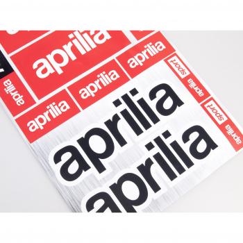 Aprilia Stickers Decals vinilo de 30x20cm con protección extra en la parte superior