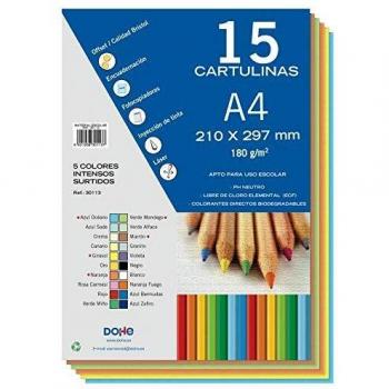 Dohe - Cartulina 50 hojas en A4-5 colores surtidos Intenso