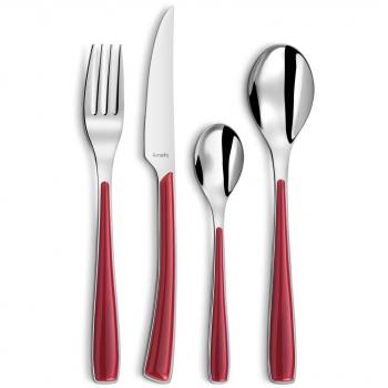 Cubertería Alizé Rouge 24 piezas - Inox 18/0 - Compatible lavavajillas