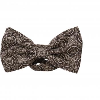 Dolce & Gabbana Black White 100% Silk Adjustable Neck Papillon Tie