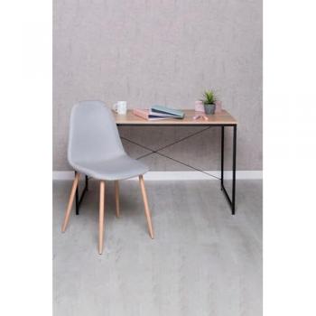 Conjunto Escritorio Dek y Silla Teok de Tela Gris