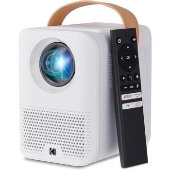Kodak FLIK HD9 Portable Smart Projector - Full HD 1080p, Wi-Fi & Bluetooth, Mini Design for Indoor/Outdoor Use