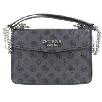 Guess Evelune Convertible Shoulder Bag - Gray Polyethylene with Chain Handles