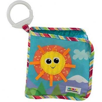 Lamaze de Bizak, Libro Descubrimientos, Libro Blandito para Bebe con Texturas y Sonidos para Estimular las Capacidades Sensoriales, 8 Páginas con Anilla Clip