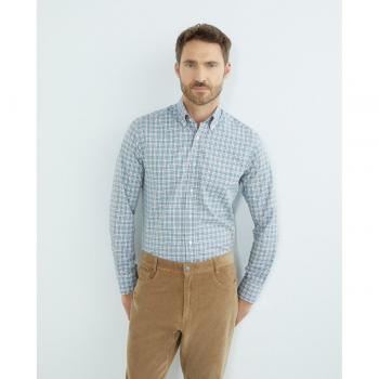 Mirto - Camisa de hombre casual cuadros manga larga