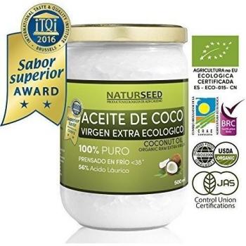 Naturseed - Aceite de coco Virgen Extra Orgánico - Para uso Estético, en Cocina y Masajes, 500 ml