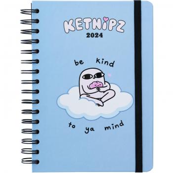 Agenda anual 2024 semana vista A5 Ketnipz Erik morado