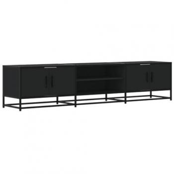 Mueble de TV madera de ingeniería negro 180x35x41 cm, Soporte de TV, aparador de TV, Mueble de televisor, Banco de TV, Mueble de televisión