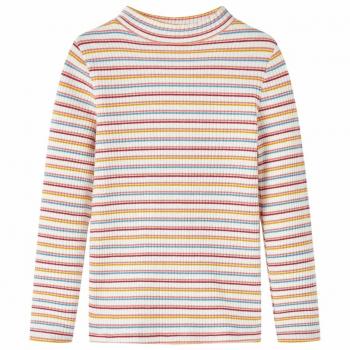 Camiseta infantil de manga larga a rayas y cuello alto