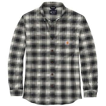 Camisa de Flanela Carhartt Rugged Flex Plaid - Negro Beige, Tamaño XL