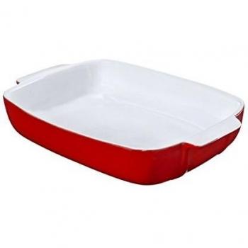 Fuente Rectangular Cerámica Pyrex Signature 36x23x8CM - Blanco Brillo, Apta Microondas, Fácil de Limpiar, Mantiene Temperatura, Material Saludable