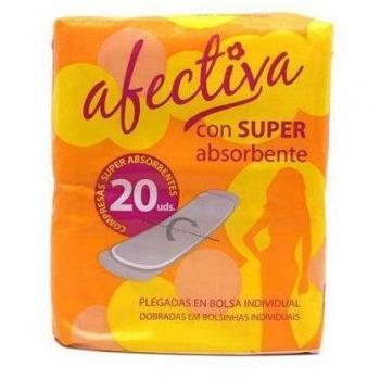 Compresas Afectiva Súper Absorbente Plegadas - 20 Unidades