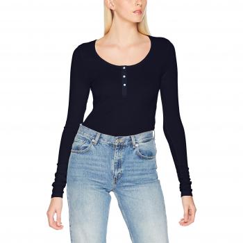 VERO MODA Vmgaby Gaia Ls Placket Shirt Noos, Camisa Manga Larga para Mujer, Azul