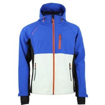 Peak Mountain Men's Softshell Jacket with Zipper, Blue/White, 3XL