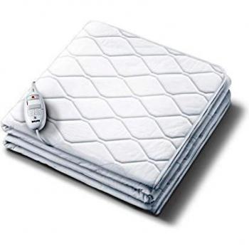 Beurer UB64 Calientacamas individual, cara superior vellón, transpirable, lavable, 3 potencias, display LCD, apagado automático 3 horas, cama individual, 95x190/200 cm, blanco