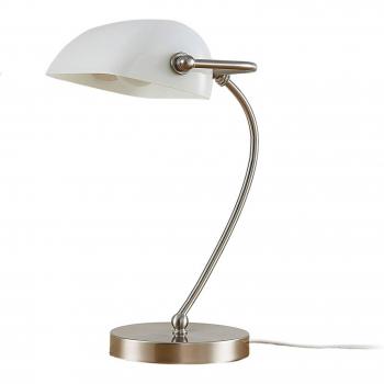 Lámpara de mesa Lindby Selea, moderna, pantalla de vidrio blanco, 1 llama, casquillo E27, ideal para salón y comedor