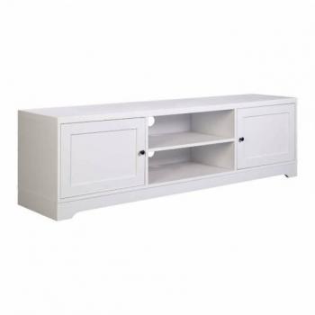 Mesa de TV Ottavia - Mueble para Televisión 160x46x40 cm, 2 puertas, estilo contemporáneo, color blanco