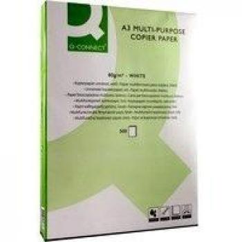 Q-Connect Papel Fotocopiadora. A3, 80 g/m², 5 paquetes x 500 hojas
