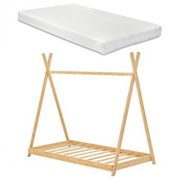 Cama Infantil Tipi Vimpeli con Colchón de Bambú Natural 90 x 200 cm - Soporta hasta 200 kg