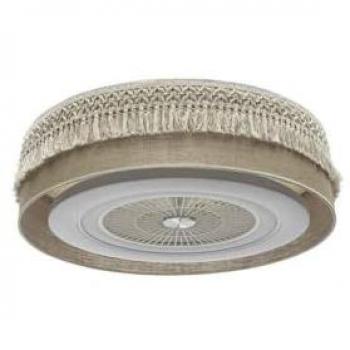 Ventilador de Techo FABRILAMP Ekaterina DC 72W con Pantalla de Tela, 5 Aspas, Control Remoto, Memoria, Temporizador y Regulación de Intensidad