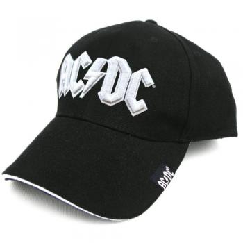 AC/DC White Logo Cap - 100% Cotton, Adjustable Size