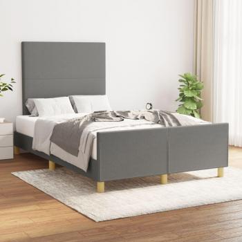 Cabecero de Tela Gris Oscuro 120x200 cm con Estructura de Cama Vidaxl