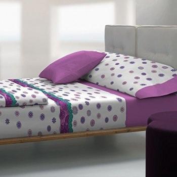 Tolrà T2613 - Juego de sábanas, 3 piezas, 50% algodón y 50% poliéster, para cama de 90 cm, color púrpura
