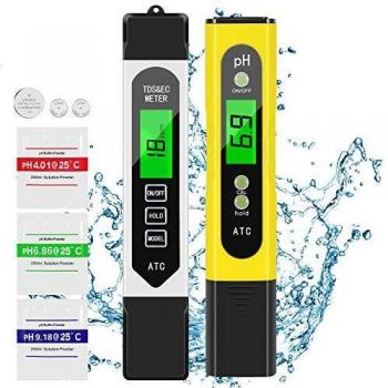 AIMTOP Medidor pH, TDS EC Temperatura 4 en 1 Digital Medidor de Prueba de Calidad del Agua, Medidor pH Piscina Pantalla LCD Retroiluminada para Piscina, Agua Potable, Pecera, Hidroponía