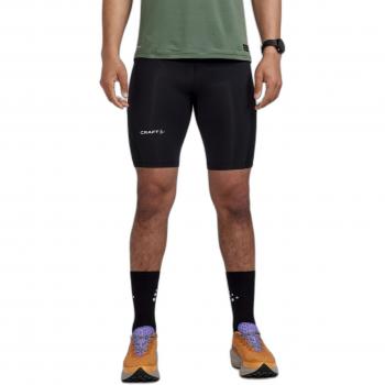 Craft Mallas Cortas Pro Hypervent Negro - Mallas cortas para running, tejido transpirable, tecnología de ventilación avanzada, ajuste ceñido al cuerpo, cintura elástica con cordón ajustable, bolsillo trasero con cremallera