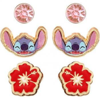 Set de 3 Pendientes Flores Lilo y Stitch Disney Peers Hardy