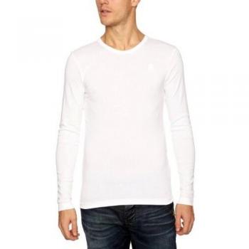 G-STAR RAW Base R T L/S 1-Pack Camisa Manga Larga, Blanco