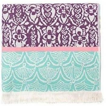 Desigual Botanical Dream - Plaid jacquard, 270 x 180 cm, color lila flandes