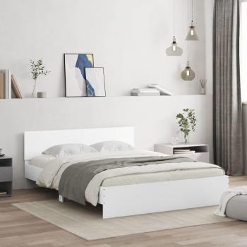 Cama solar con cabecero blanco 140x200 cm Vidaxl