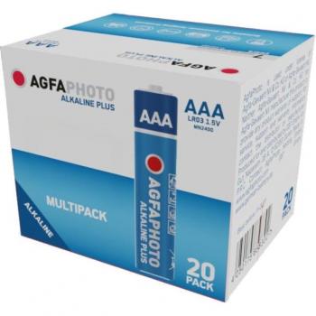 Pilas Alcalinas Agfaphoto LR03 Plus Micro AAA 1.5 V - Paquete de 20 Unidades