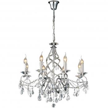 Lámpara colgante Torino 8 luces cromo pulido cristal