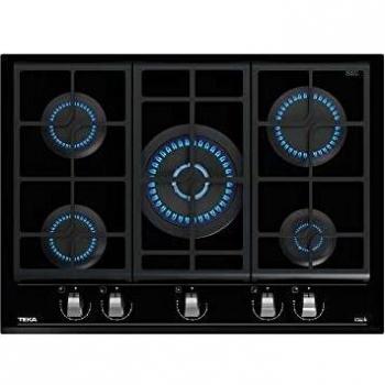 Teka | Placa Cristal Gas de 70 cm con función ExactFlame de gas butano |GZC 75330 XBA | Negro | 9,8 x 70 x 51 cm