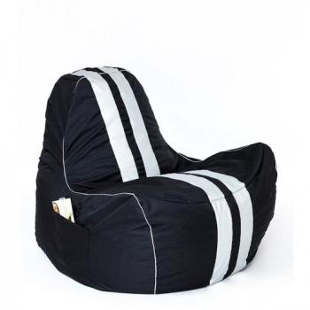 Bolso Puf XXL Ferrari Blanco y Negro 140 x 100 cm Tejido Oxford Antidesgarros