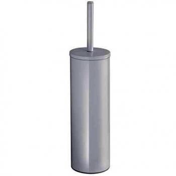 Gedy Genziana Escobillero W.C. de Suelo, Acero/Resinas Termoplásticas, Blanco, 7.5 x 7.5 x 33
