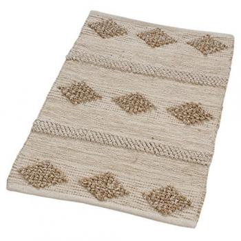 Alfombra Rectangular de Entrada 100% Yute Blanco 85 x 55 cm