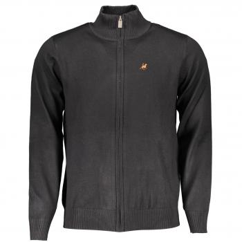 U.S. Polo Assn. Grand Polo Sleek Long-Sleeved Zip Cardigan - XXL, Male, Black, Embroidered