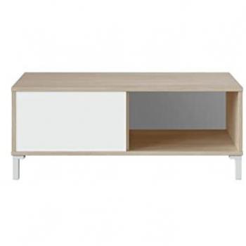 Mesa de Centro Peter Económica, Roble/Blanco, 100 x 50 x 40 cm