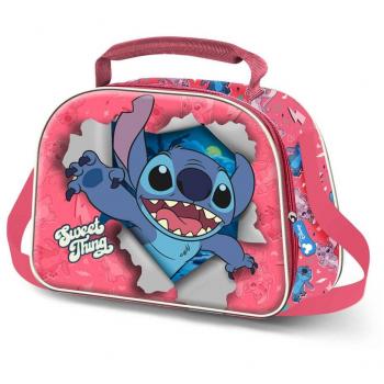 Bolsa portamerienda 3D Lilo y Stitch con diseño de los personajes de la película - Producto oficial con medidas 20x25,5x10cm