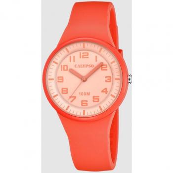 Reloj Calypso K5851/6 Coral Mujer - Reloj de mujer, modelo K5851, diseño trendy, caja de caucho multi color rojo