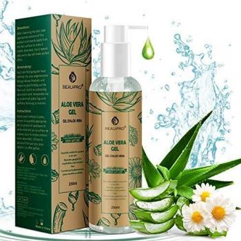 Gel de Aloe Vera con Manzanilla, 100% Natural Aloe Vera Crema para Hidratante para Pelo y Piel Ideal para Pieles Secas y Quemadas Por el Sol, Antisensible Antiinflamatorio Anti-Edad 250 ML