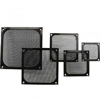 Rejilla de ventilador, filtro de aluminio, 60 x 60 mm, color negro