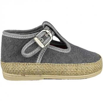 Zapatos de Bebé Vulladi Canvas 1515 - Primeros Pasos - Color Gris Talla 22