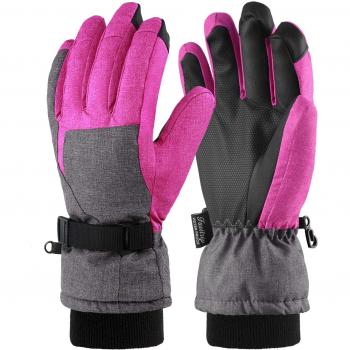 Fazitrip Guantes de esquí Mujer, Guantes de Invierno, Guantes Impermeable, con función de la Pantalla táctil, para Las activitades al Aire Libre, Tal como esquí, Ciclismo, etc.