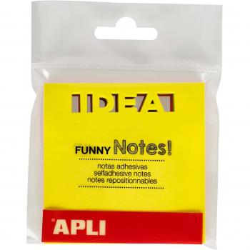 Bloc de Notas Adhesivas Quita y Pon Apli 75x75 mm Idea 3 Colores Fluorescente 18337